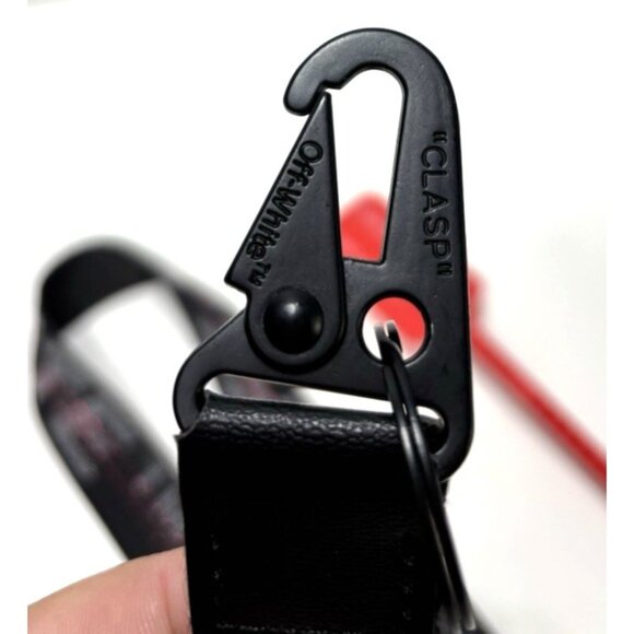 Off-White Black Lanyard Industrial Strap w/ Zip Tie Logo Tag Key Holder New - Picture 2 of 6